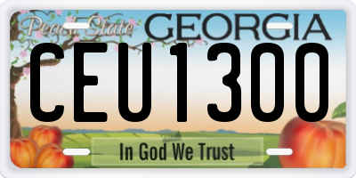 GA license plate CEU1300