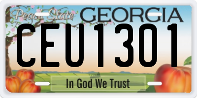 GA license plate CEU1301