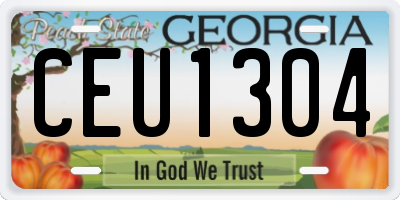 GA license plate CEU1304