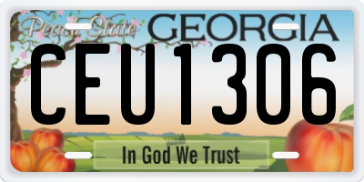 GA license plate CEU1306