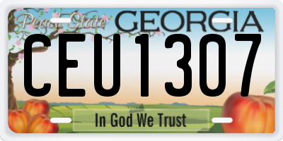 GA license plate CEU1307