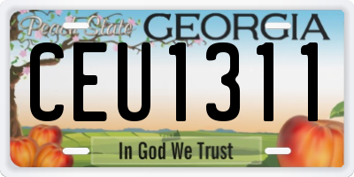 GA license plate CEU1311