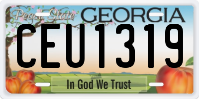 GA license plate CEU1319