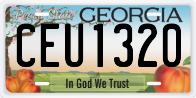 GA license plate CEU1320