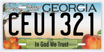 GA license plate CEU1321