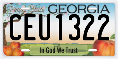GA license plate CEU1322