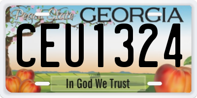 GA license plate CEU1324
