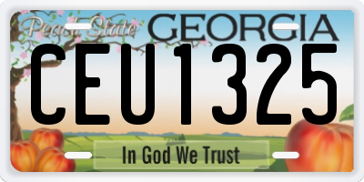 GA license plate CEU1325