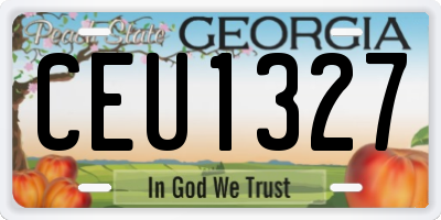 GA license plate CEU1327