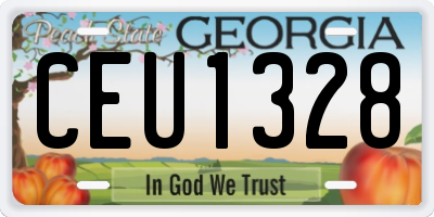 GA license plate CEU1328