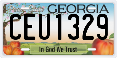 GA license plate CEU1329