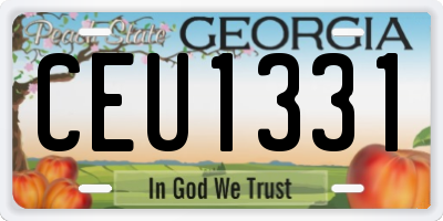 GA license plate CEU1331