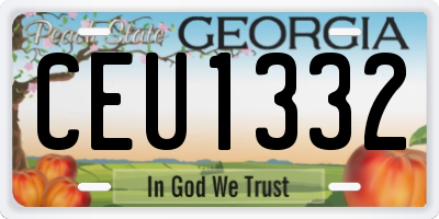 GA license plate CEU1332