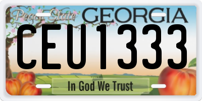 GA license plate CEU1333
