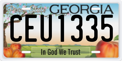 GA license plate CEU1335
