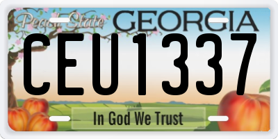 GA license plate CEU1337