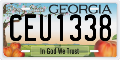 GA license plate CEU1338