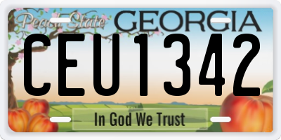 GA license plate CEU1342