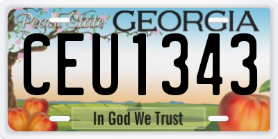 GA license plate CEU1343