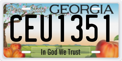 GA license plate CEU1351