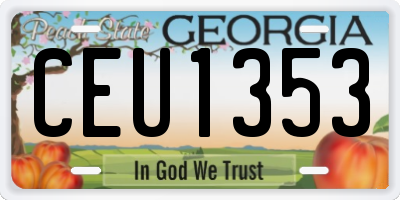 GA license plate CEU1353