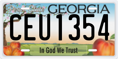 GA license plate CEU1354