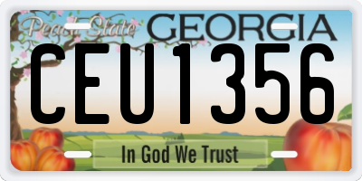 GA license plate CEU1356