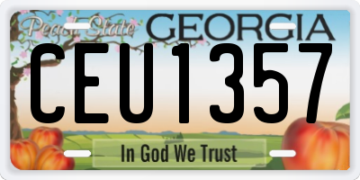 GA license plate CEU1357