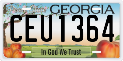 GA license plate CEU1364