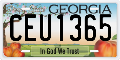 GA license plate CEU1365
