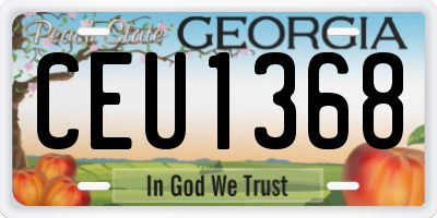 GA license plate CEU1368
