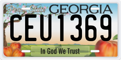 GA license plate CEU1369
