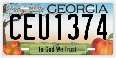 GA license plate CEU1374