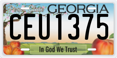 GA license plate CEU1375