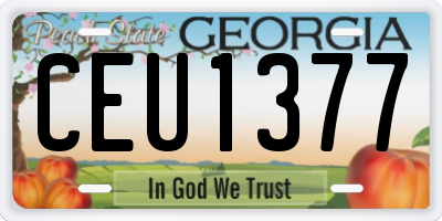 GA license plate CEU1377