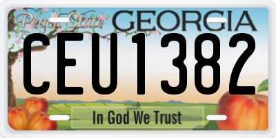 GA license plate CEU1382