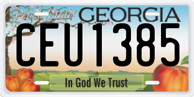 GA license plate CEU1385