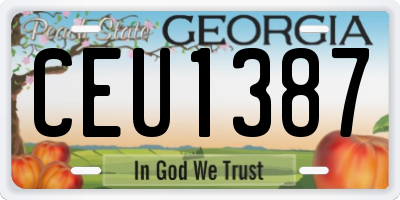 GA license plate CEU1387