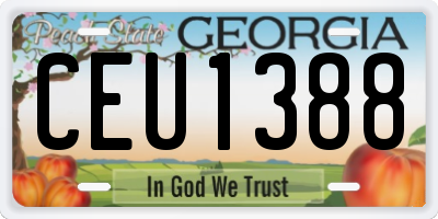 GA license plate CEU1388