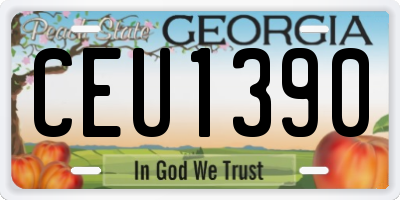 GA license plate CEU1390