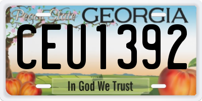 GA license plate CEU1392