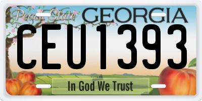 GA license plate CEU1393