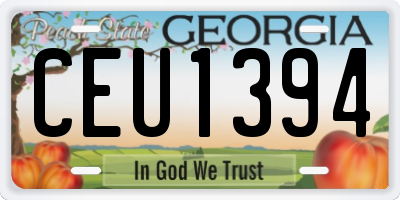 GA license plate CEU1394