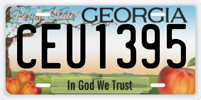 GA license plate CEU1395