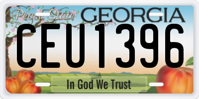 GA license plate CEU1396