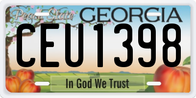 GA license plate CEU1398