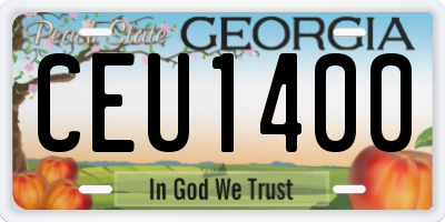 GA license plate CEU1400
