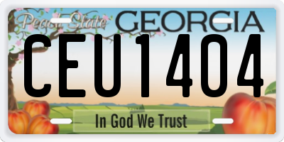 GA license plate CEU1404