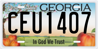 GA license plate CEU1407