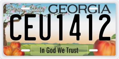 GA license plate CEU1412
